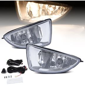 Front Bumper Left & Right Fog Lights Assembly Compatible with Honda Civic 2004-2005 Clear lens