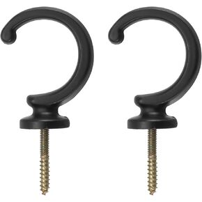 uxcell 2Pcs Curtain Holdback, Aluminum Alloy Wall Mounted Curtain Holders Drapery Tieback Hooks for Living Room Bedroom Office (Gold)