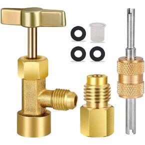 Boltigen R134a Can Tap, Self Sealing & Puncture Style 134a Can Taps, AC Freon Can Tap Kit, with R134A Tank Adapter, Valve Core Removal Tool, for R134a Refrigerant Refill