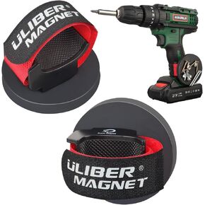 ULIBERMAGNET Heavy Duty Magnetic Drill Clip Holsters,1 Set Tool Storage Holder with Magnet,Strong Magnetic Clip for Cordless Power Tools,Screws,Nails,Screw Driver,Drill Bit,Wrench,Metal Accessories