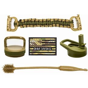 Iron Infidel Battle Bottle Straw Lid & Cleaner Brush Kit - 64 Oz Water Bottle Lid Replacement with Straw, Wide Mouth Lid, and Long Handle Water Bottle Cleaning Scrub Brush Tool