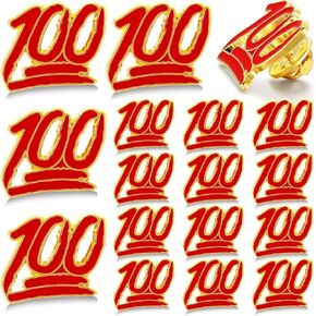 XunYee School Enamel Pin One Hundred Lapel Pin Employee Appreciate Label Pins Reward Pins for Students Classroom Teacher Employees Graduation Gift(12 Pcs)