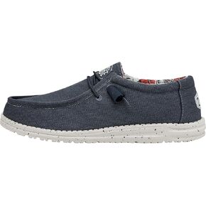 Hey Dude Men's Wally-Canvas Stretch Beige Size 14 | Men's Shoes | Men Slip-on Loafers | Comfortable & Light-Weight