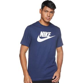 تي شيرت Nike Dri-Fit Sportswear بأكمام قصيرة وشعار للرجال (أسود/أبيض/أبيض، X-Large)