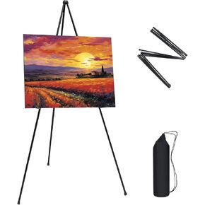 EWOID 2 PCS Black Easel Stand for Display Wedding Sign, 63 in Adjustable Metal Art Easels, Portable Folding Easel for Wedding, Display Show, Arts, Poster with Portable Bags