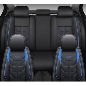 Csidy02 leather car seat covers, comfortable 5-seater full set, suitable for most cars, SUVs, pickup trucks. Suitable for all seasons, universal type (pink and black)