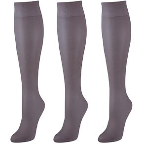 جوارب Grandeur Hosiery للسيدات بمقاس كبير ودعم شفاف للركبة، 3 عبوات عارية 2X