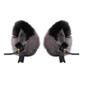 ccHuDE Cute Cat Ears Hair Clips Pins Hairpin Anime Lolita Cosplay Headwear Neko Cat Ears Headpiece Halloween Hair Accessories Black Red Free size