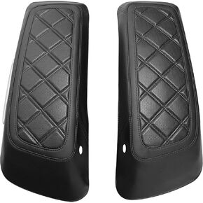 TDZ 2014-2023 Hard Saddlebag Lid Bra/Covers fits for Harley Davidson Touring Road Glide FLTRX Electra Glide FLHT Road King FLHR Street Glide FLHX and Tri Glide (Black stitching)
