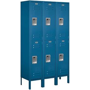 Salsbury Industries 62352BL-U Double Tier 36-Inch Wide 5-Feet High 12-Inch Deep Unassembled Standard Metal Locker, Blue