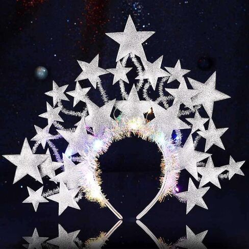 GORTIN Light up Stars Headband LED Christmas Hair Band Glowing Costume Headwear Rave Party Hair Accessories in Kuwait