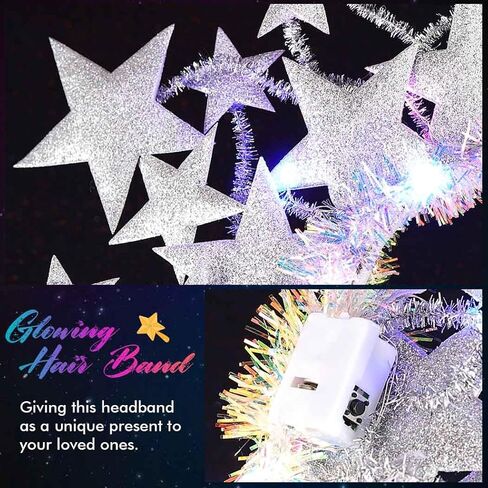 GORTIN Light up Stars Headband LED Christmas Hair Band Glowing Costume Headwear Rave Party Hair Accessories in Kuwait