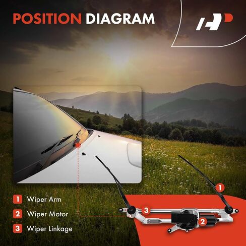 A-Premium Front Windshield Wiper Motor and Linkage Assembly Compatible with Cadillac Vehicles - SRX 2010 2011 2012 2013 2014 2015 2016, Sport Utility - Replace# 25979384 in Kuwait