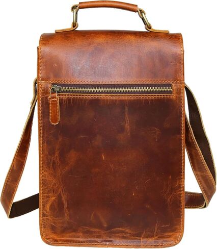 Leather messenger bag shoulder bag cross body vintage messenger bag for women & men satchel man purse in Kuwait