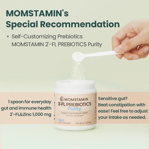 MOMSTAMIN 2'-FL HMO البريبايوتكس والبروبيوتيك للأطفال، 1000 ملغ من الحليب البشري Oligosaccharide 2'-FL مسحوق، براءة اختراع 11 سلالة، ميكروبيوم أمعاء صحي، مكمل مناعي وهضمي، إغاثة IBS - 30 عصا in Saudi Arabia