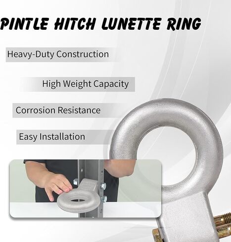 48660 Raw Steel Pintle Hitch Lunette Ring 3-Inch ID, 24,000 lbs, Channel Mount Required in Saudi Arabia
