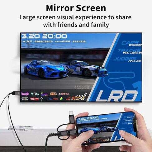 AMANKA Lighting to HDMI Cable HDMI Adapter for TV Phone to TV Adapter 1080P Digital AV Adapter 3 in 1 Sync Screen Connector Cable Compatible for Lighting USB C Micro USB to HDTV Projector Monitor in Saudi Arabia