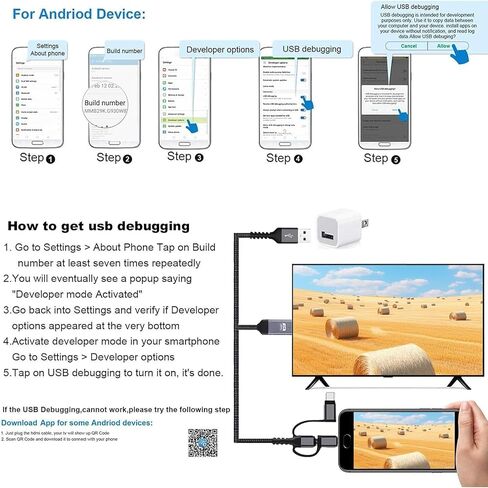 AMANKA Lighting to HDMI Cable HDMI Adapter for TV Phone to TV Adapter 1080P Digital AV Adapter 3 in 1 Sync Screen Connector Cable Compatible for Lighting USB C Micro USB to HDTV Projector Monitor in Saudi Arabia