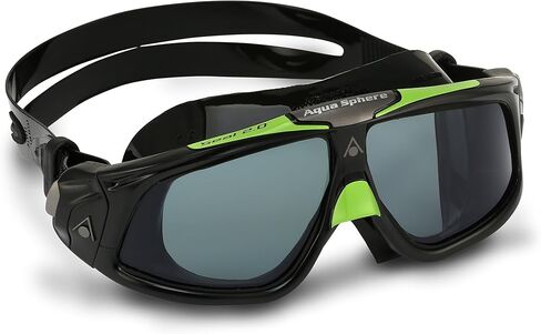 نظارات السباحة Aqua Sphere Seal 2.0 - عدسة ملونة باللون الأسود/الأخضر - in Kuwait