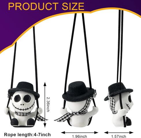 Halloween Rear View Mirror Hanging Accessories of Shaking Duck Car Hanging Ornament Cute Car Accessories for Teens Car Mirror Hanging Accessories Car Pendant Car Charm Hanging Ornament in Saudi Arabia