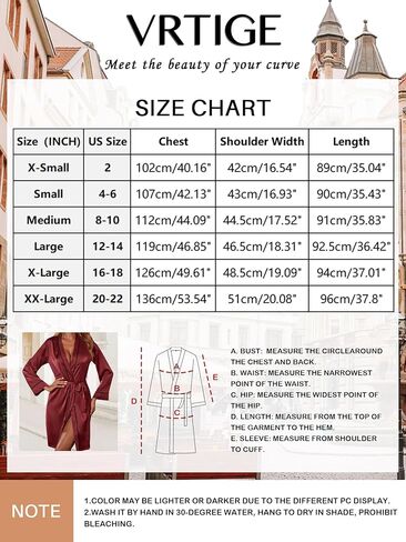 رداء نوم نسائي من الحرير الساتان من Vrtige بأكمام طويلة لوصيفات العروس كيمونو مع حزام in Kuwait