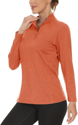 قمصان Boladeci النسائية بعامل حماية من الأشعة فوق البنفسجية 50+ للحماية من الأشعة فوق البنفسجية، سحاب ربع سريع الجفاف، خفيفة الوزن وأكمام طويلة، قمصان رياضية in Kuwait