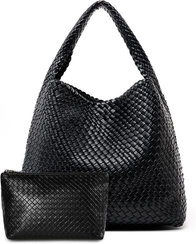 MELOLILA Large Woven Bag Tote Bags for Women Vegan Leather Tote Bag Woven Purse Woven Handbag in Saudi Arabia