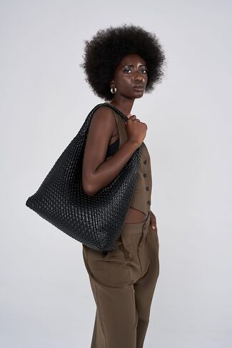 MELOLILA Large Woven Bag Tote Bags for Women Vegan Leather Tote Bag Woven Purse Woven Handbag in Saudi Arabia