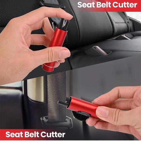 2 Pack Window Breaker Seatbelt Cutter for New Car Gifts,A Fashion Car Safety Hammer for Women,Teens,Seniors (2-Pack Red) in Saudi Arabia