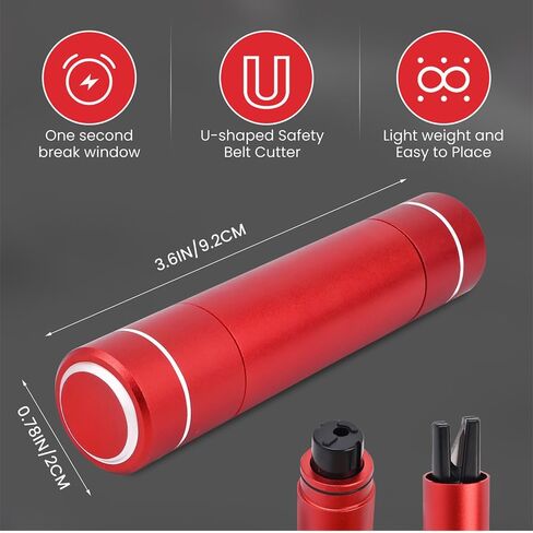 2 Pack Window Breaker Seatbelt Cutter for New Car Gifts,A Fashion Car Safety Hammer for Women,Teens,Seniors (2-Pack Red) in Saudi Arabia