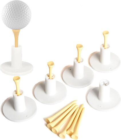 Rubber Golf Holder Set for Driving Range, Golf Rubber Tees Practice for Golf Hitting Mats Outdoor Indoor, 1.5 Inch Holder Tees, Universal with Artificial Turf Golf Mats in Saudi Arabia