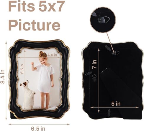 فاريج اطار صورة عتيق مقاس 5×7 بلون ذهبي ابيض، اطار صورة عتيق مزخرف لصور 5×7، اطار صور ريترو لسطح الطاولة للعرض الرأسي او الافقي - عبوة واحدة in Kuwait