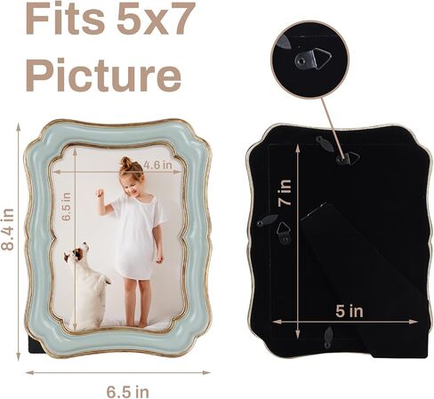 فاريج اطار صورة عتيق مقاس 5×7 بلون ذهبي ابيض، اطار صورة عتيق مزخرف لصور 5×7، اطار صور ريترو لسطح الطاولة للعرض الرأسي او الافقي - عبوة واحدة in Kuwait