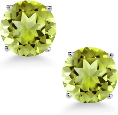 حلق مسمار من حجر الجوهرة ذهب أبيض عيار 14 قيراط مرصع بأحجار الياقوت الأزرق للنساء (2.20 Cttw، أحجار كريمة مستديرة 6 مم) in Kuwait