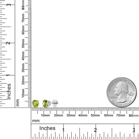 حلق مسمار من حجر الجوهرة ذهب أبيض عيار 14 قيراط مرصع بأحجار الياقوت الأزرق للنساء (2.20 Cttw، أحجار كريمة مستديرة 6 مم) in Kuwait