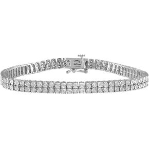 La4ve Diamonds 1.00 CT Miracle Plated Round Diamond Triple Row Tennis Bracelet Jewelry in Sterling Silver (J-K, I2-I3)