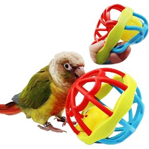 QBLEEV Bird Ball Foot Talon Toy for Chewing Training，Parrots Treat Tabletop Puzzle Ball Toy，Soft Rubber Bird Grinding Beak Ball，Bird Cage Playpen Gym Playground Decor for Cockatiels
