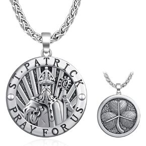 Archangel Michael Necklace Sterling Silver St Michael Pendant St Michael Pendant for Men Saint Michael Medals Protection Jewelry Gifts for Men Father Husband 22"+2" Chain