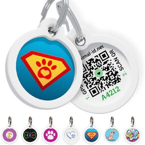 QR Dog Tags for Dogs and Cats - Small Dog Tag & Cat Tag - Pet Id Tag - Scannable QR Pet Tags for Location - Cat Id Tag & Dog Id Tag with Online Profile - Funny Dog Tags from Animal ID Tags