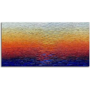 Yika Art Canvas Paintings, Abstract Wall Art Thick Texture Rough Surface Modern Oil Painting Imitation Oil Handicrafts Artwork - Light and Darkness Ready to Hang for Living Room Office 24x48 Inch