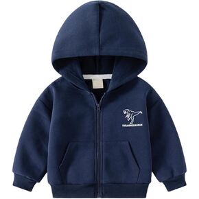 YAGATA Toddler Baby Boy Girl Zip Up Hoodies Solid Color Casual Long Sleeve Hooded Sweatshirts Jacket with Pocket