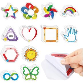 48 Pcs Breath Calm Anxiety Sensory Stickers 12 Styles Breath Cute Fidget Textured Strips Adhesive Sensory Strips for School Classroom Desk Adults Teens Tension Adults Kids
