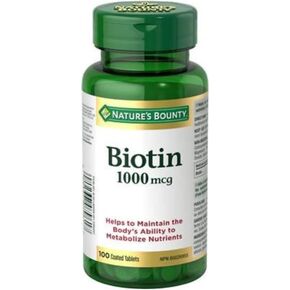 Nature's Bounty Biotin 1000 mcg Vitamin Supplement Tablets 100 ea (Pack of 2)