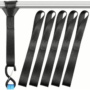 RIO Direct 6-Pack Soft Loop Tie Down Straps, 1800Lbs Load Capacity, 4800Lbs Breaking Strength, 1 * 12 inches Heavy Duty Motorcycle Handlebar Tie Down Straps, for Secure Trailering of Bikes, ATV, UTV