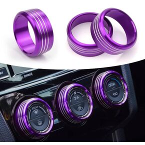 Unifizz 3pcs Car Air Conditioner Knobs Decals AC Radio Switch Knob Cover for Dodge Challenger 2015-2021 Charger Chrysler 300 300s for Ram 2013-2018 Black