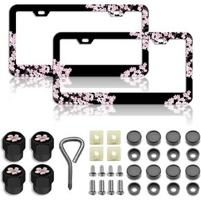 Black Leopard Print Printing License Plate Frames，Leopard Car Accessories for Women & Men,Cute License Plate Holder,Black Leopard Print Lover,Fits Standard US Vehicles Size 12.2 x 6 Inch in Kuwait