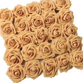 25pcs Artificial Flower，Real Touch Artificial Foam Roses Decoration DIY for Wedding Bridesmaid Bridal Bouquet Centerpieces Party (25, Army Green)