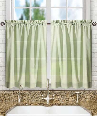 ستائر Ellis Stacey Tier Pair Curtains, 56" x 36", Almond in Kuwait