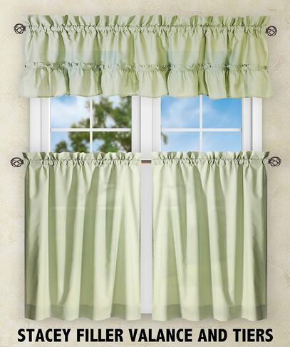 ستائر Ellis Stacey Tier Pair Curtains, 56" x 36", Almond in Kuwait