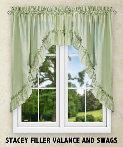ستائر Ellis Stacey Tier Pair Curtains, 56" x 36", Almond in Kuwait